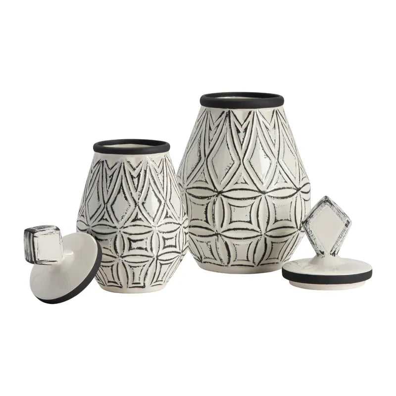 Geometrical Farm House Vase Set Of 2