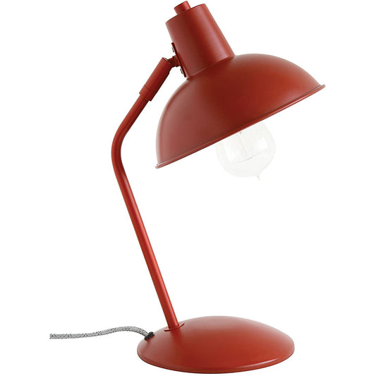 Metal Table Lamp with Inline Switch, Red
