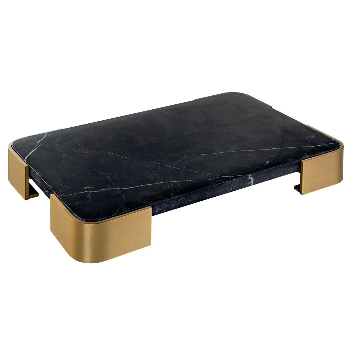 Elevated Tray/plateau - Black Marble Small