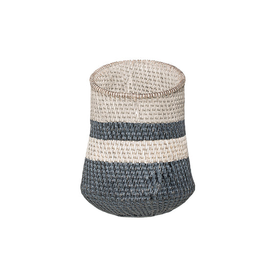 Resin Basket Planter, Black Stripes