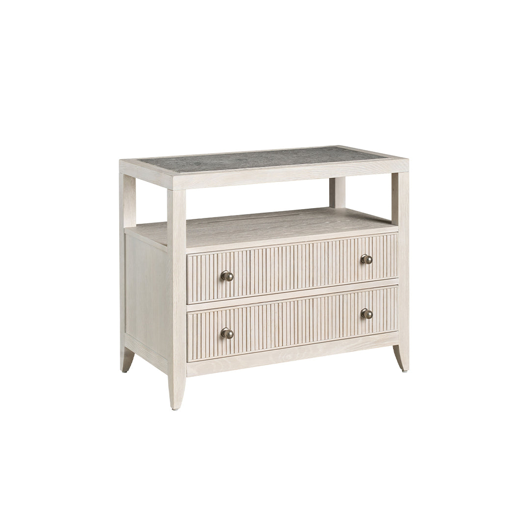 Carmen Two-Drawer Nightstand, White Oak