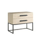 River Rock Metal Base Nightstand