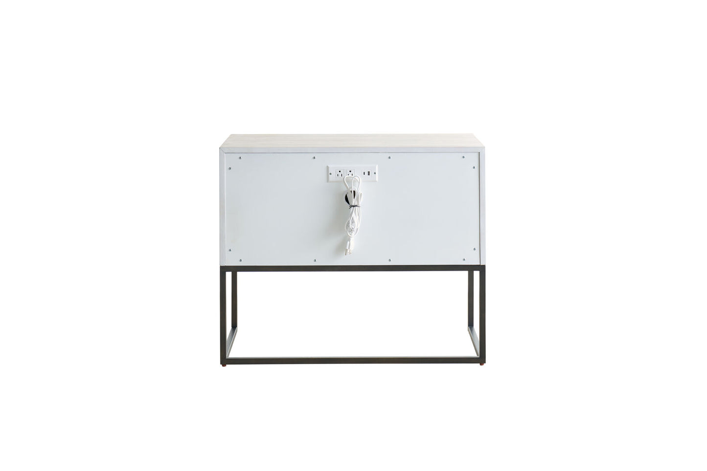 River Rock Metal Base Nightstand