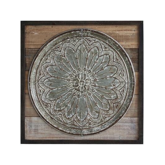 Wood and Iron Embossed Wall Decor