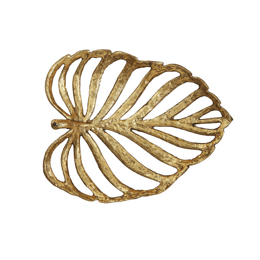 Decorative Cast Iron Leaf, Gold