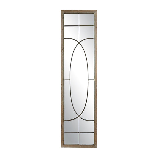 Wood Mirror with Metal Accents