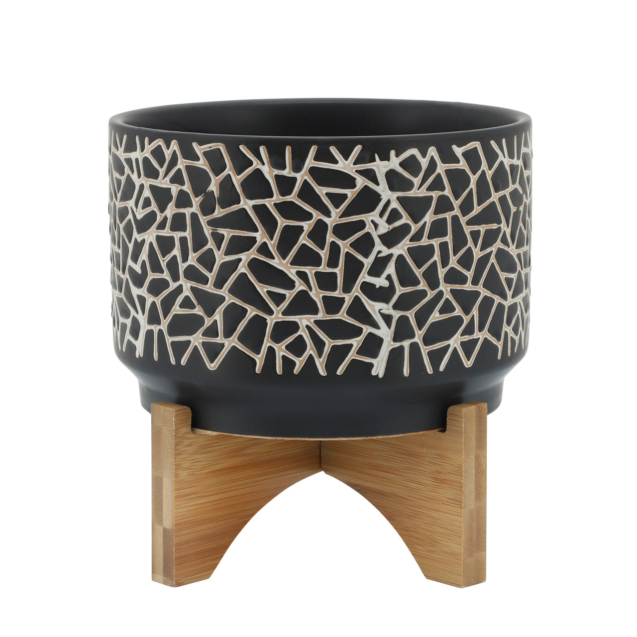 Kiera Planter with Stand - Black