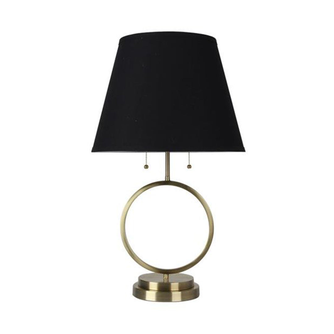 Campbell Metal 28" Circle Table Lamp in Gold