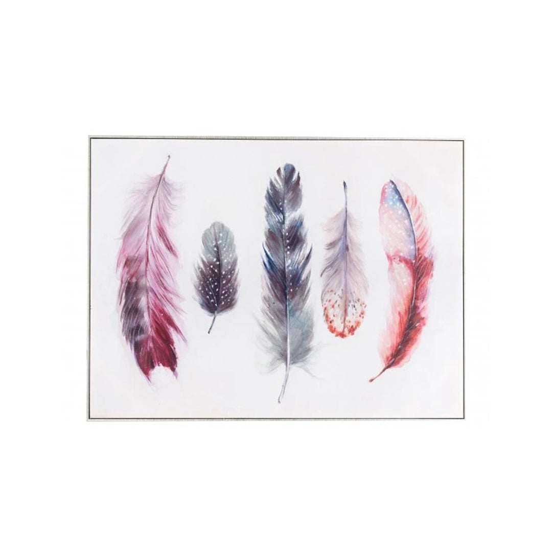 Canvas Hand-painted Wall Art with Feather Image