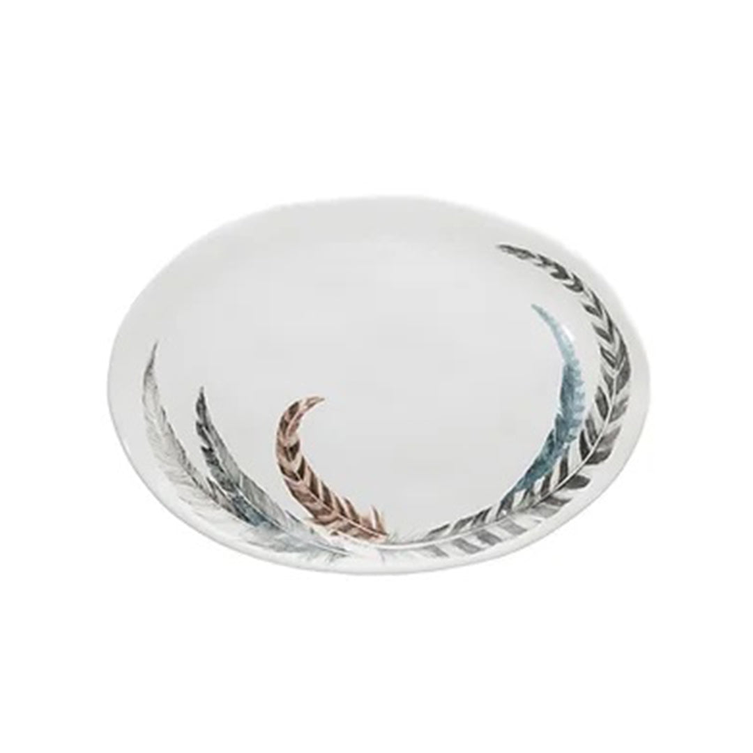 Dolomite Plate With Feather Decal - Medium