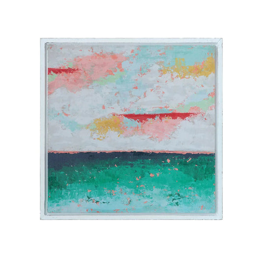 Emily Wood Framed Wall Decor with Abstract Landscape