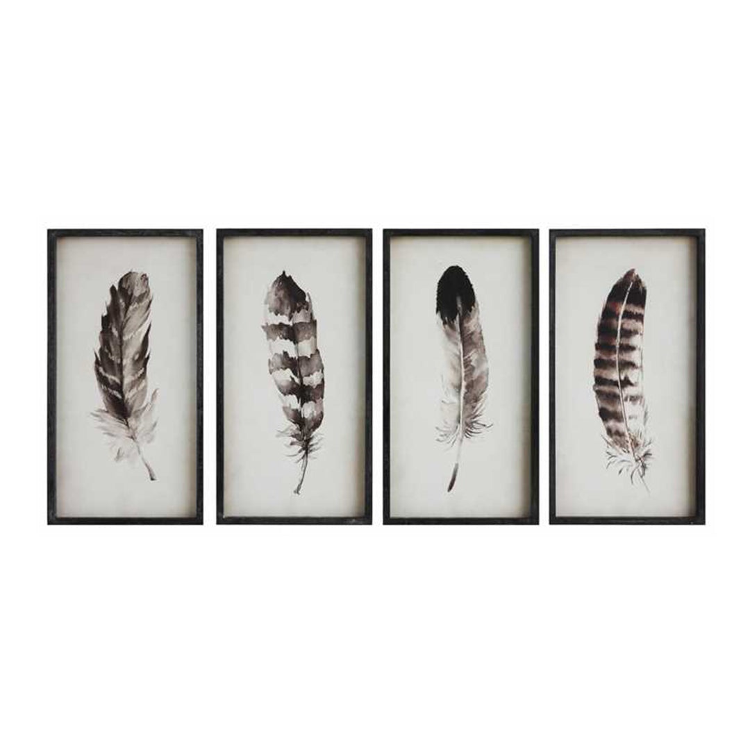 Fir Framed Wall Art with Feather (4 Styles)
