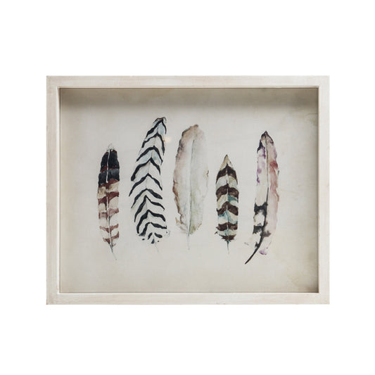 Feather Fir Framed Wall Art, White