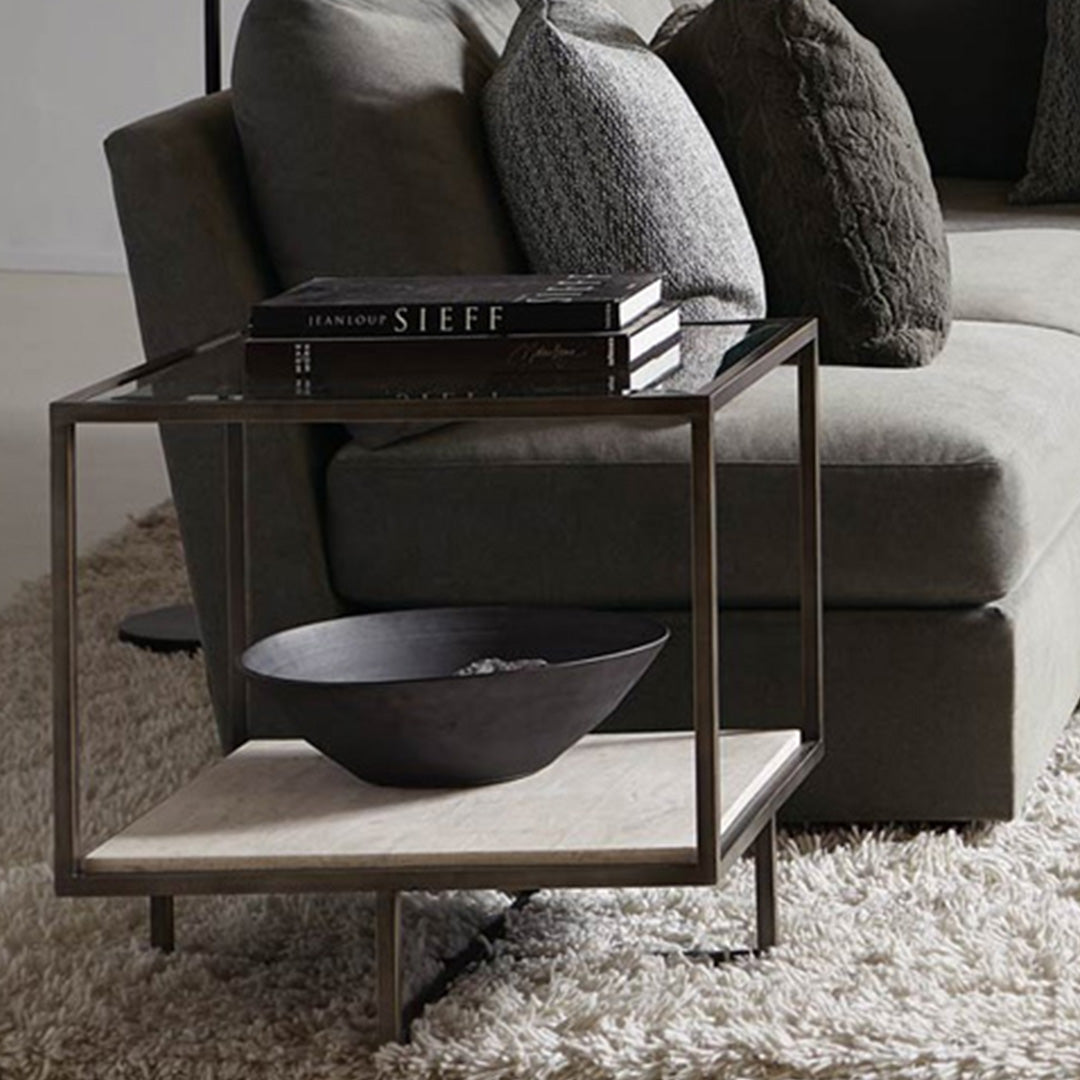 Harlow Metal Square End Table