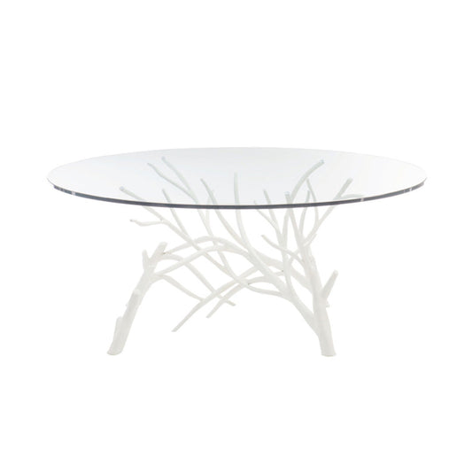 Marnie End Table W/ Round Glass Top