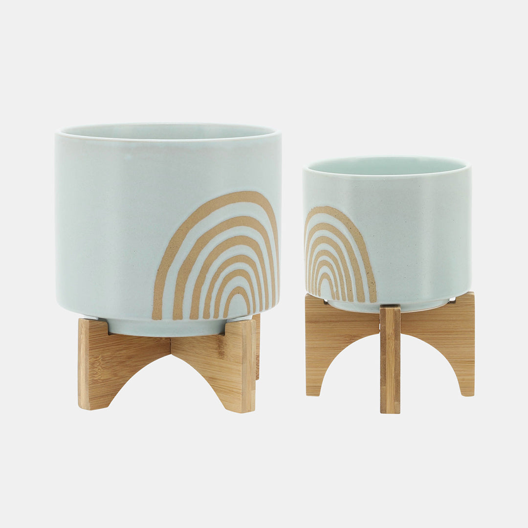 Olsen Planters with Stand (Set of 2)