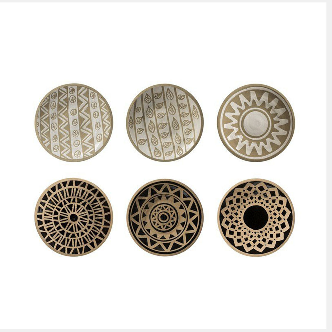 Terra Cotta Wall Plate, Black & White, 6 Styles