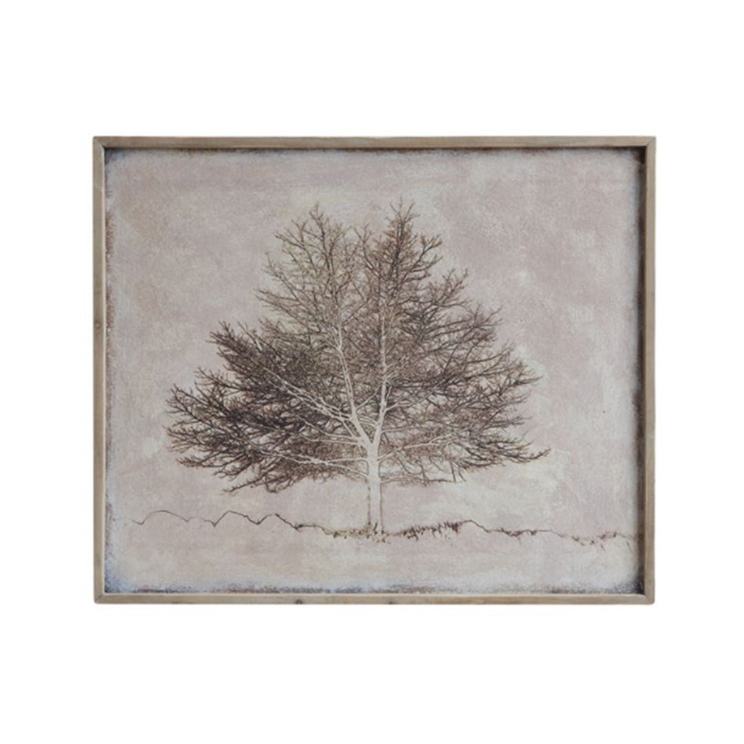 Tim Wood Framed Canvas Wall Decor with Tree