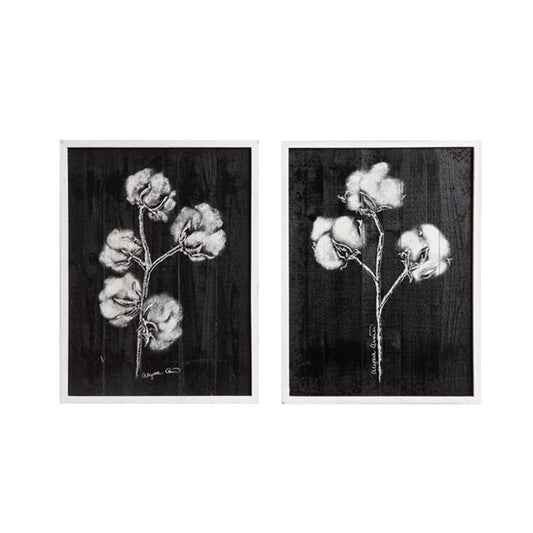 Wood Framed Wall Art with Cotton (2 Styles)